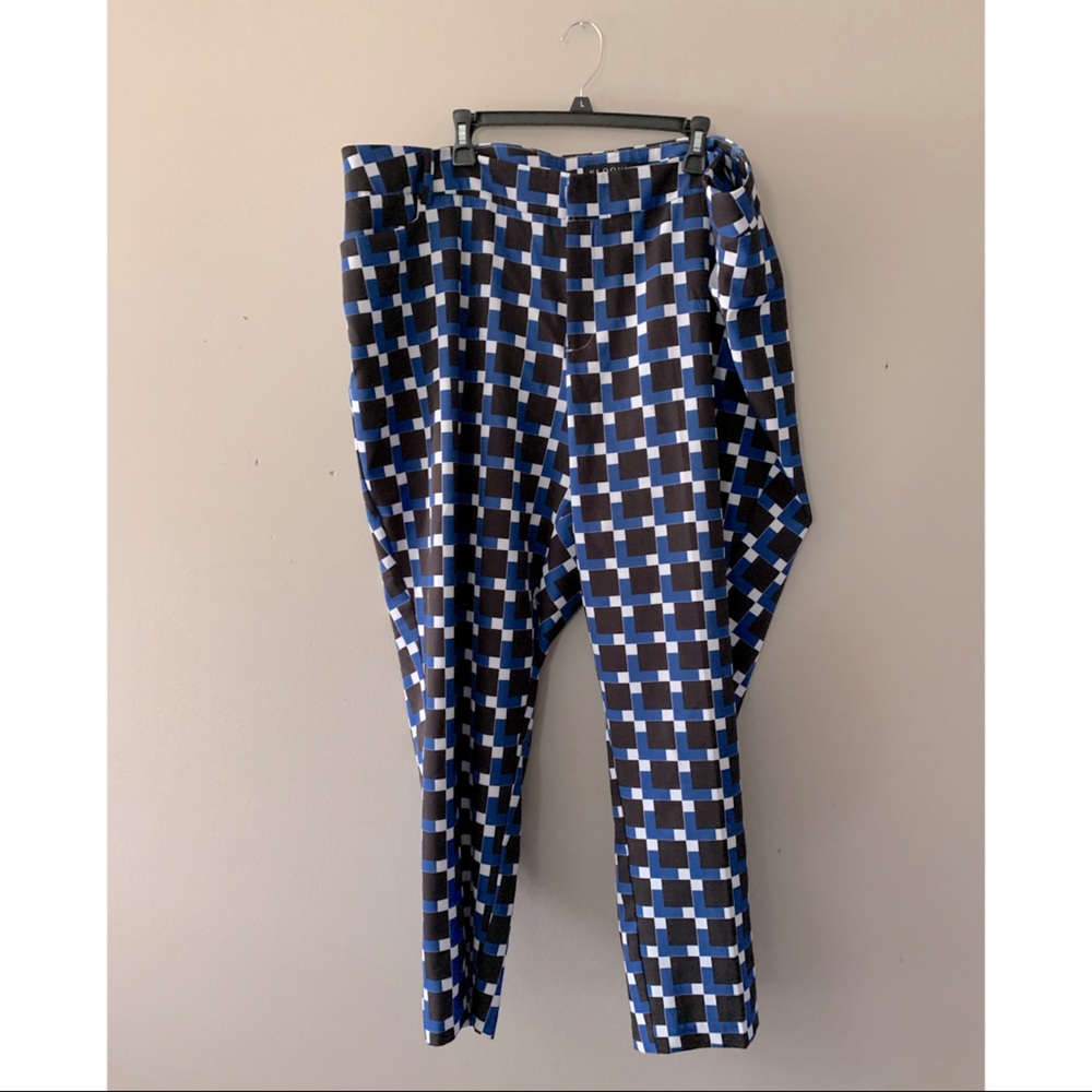 Eloquii Geometric Patterned Pants Slacks Sz 24